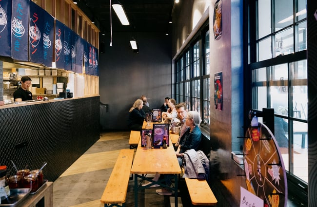 People dining inside at Ramen Ria in Christchurch