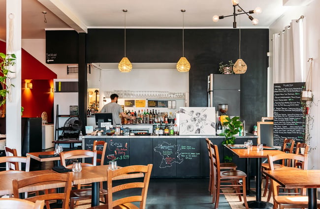Main dining room space at Rata's Kitchen in Petone