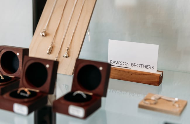 Jewellery display at Rawson Brothers.
