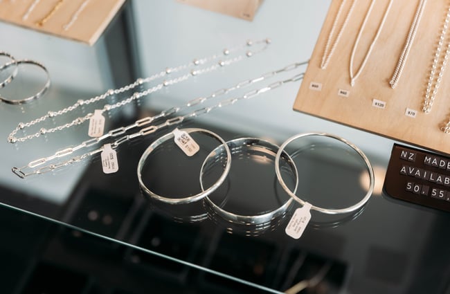 Jewellery on display at Rawson Brothers.
