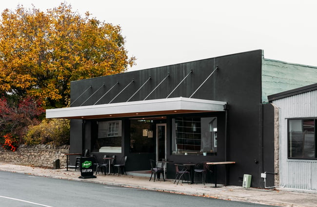 Exterior of Recharge Bar & Cafe.