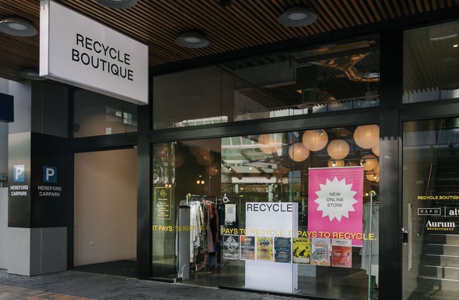 Exterior of Recycle Boutique.