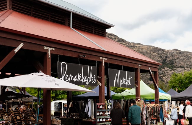 A close up of a building that says 'Remarkables Market'.