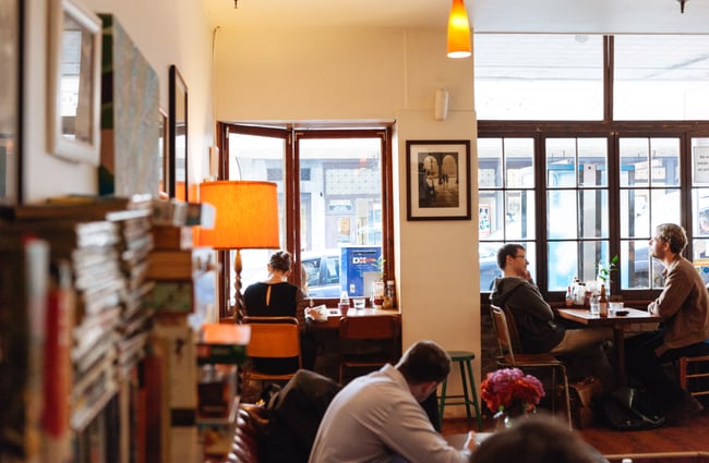 The cafe interior.