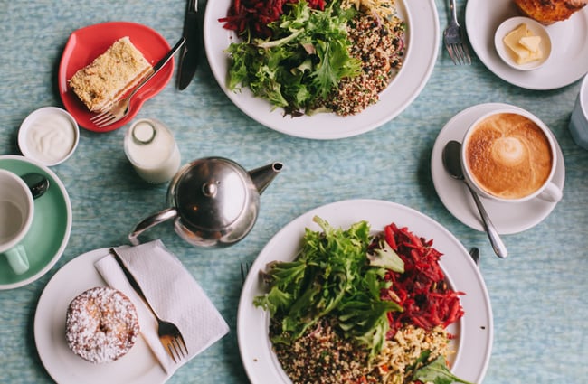 A table full of food.