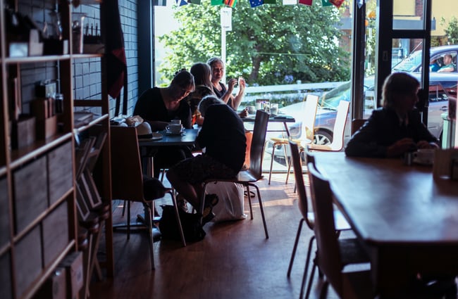 Interior of cafe.