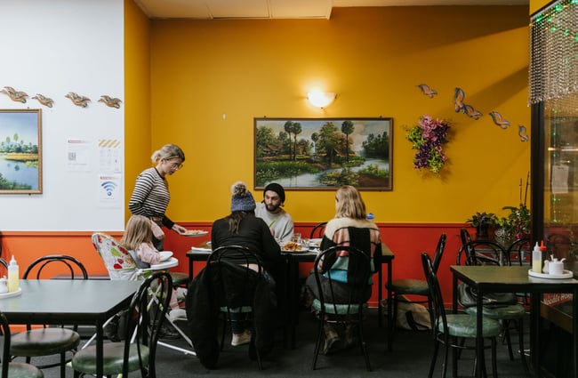 A group of people dining at Riccarton Noodle House.