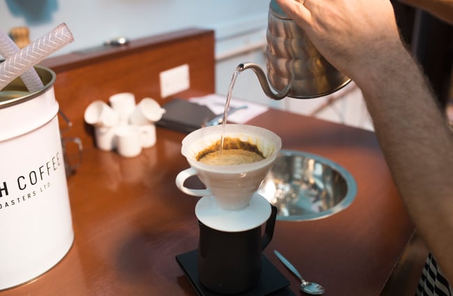 A coffee being made.