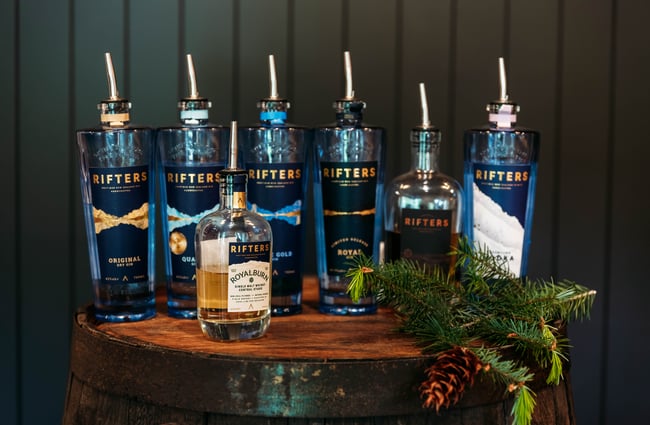 Gins on the barrel at Rifters Tasting Room.