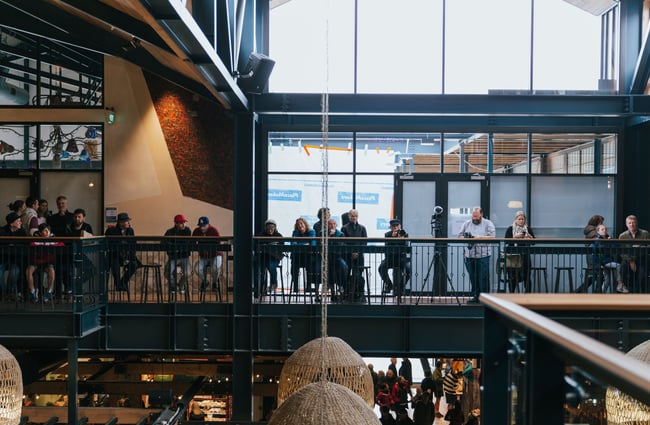 View of the mezzanine and windows.