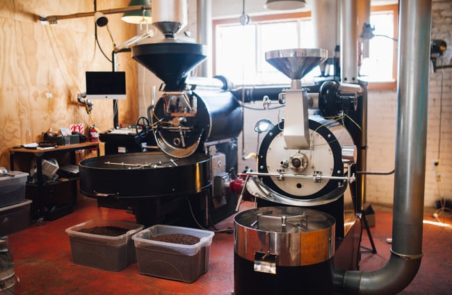 Roastery machines set up.