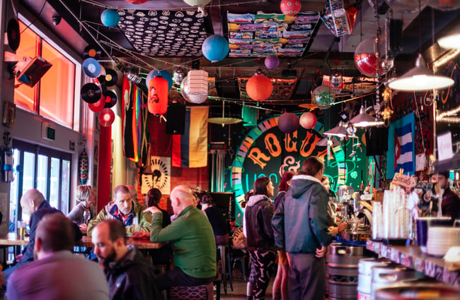 People in the bar.