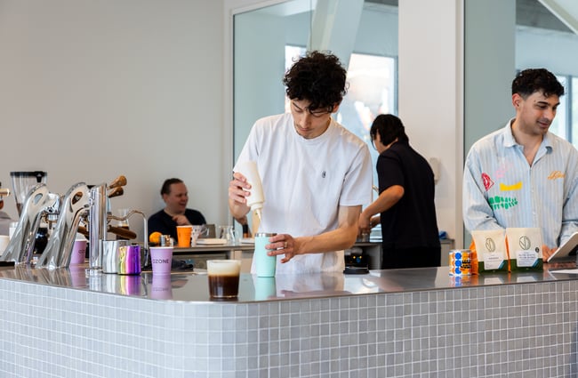 Baristas behind the counter at Rook.