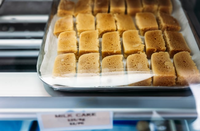 Sweets at the cabinet at Royal Punjabi Sweets and Bake House.