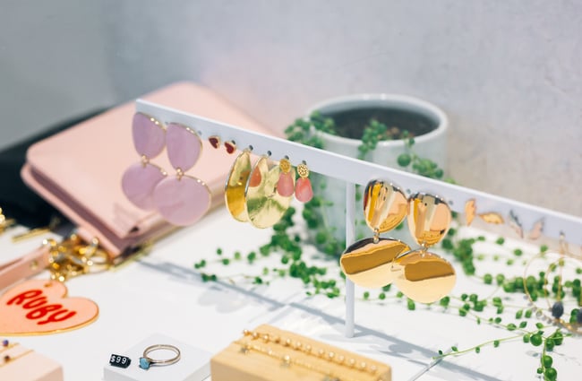 Jewellery on display at RUBY, Hamilton.