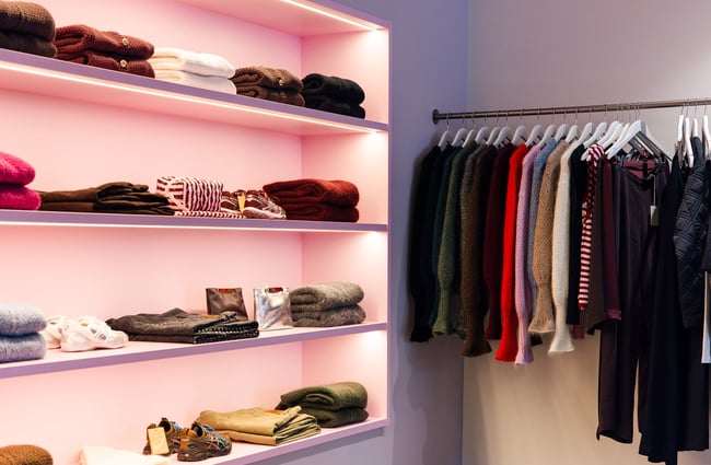 Clothes on display at RUBY Ponsonby Auckland.