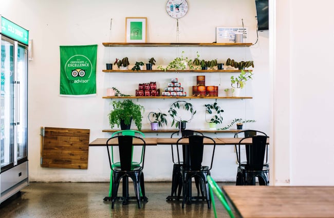 Seating area inside the restaurant.
