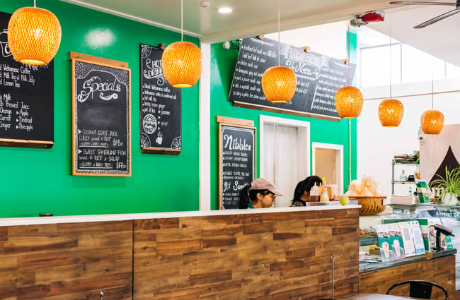 Staff working behind the counter.