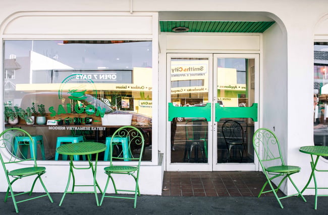 The entrance to the restaurant.