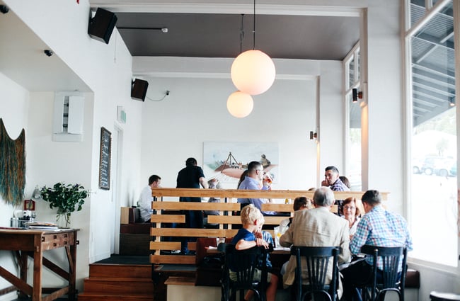 Inside the restaurant.
