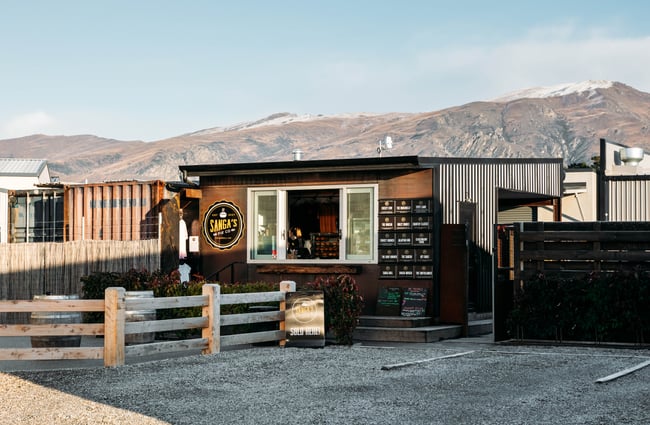 The exterior of Sangas Pies Cromwell Central Otago.