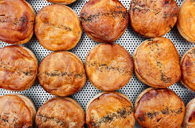 A flatlay of pies.
