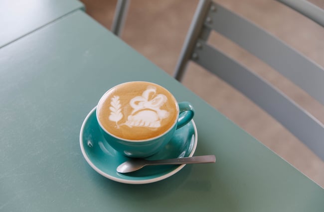 Close up of a flat white.