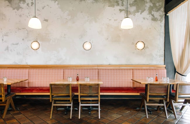 Seating area in the restaurant.