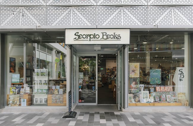 The exterior of Scorpio Books in Christchurch.