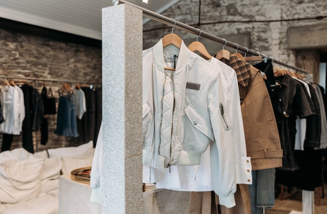 Rack of clothing at Seletti Concept Store in Arrowtown.