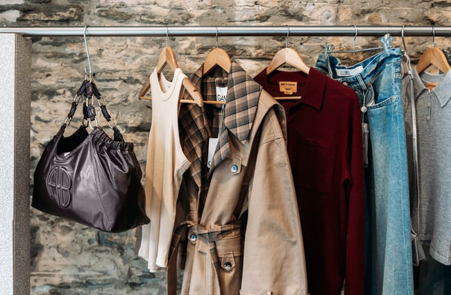 Clothing on a rail at Seletti Concept Store in Arrowtown.
