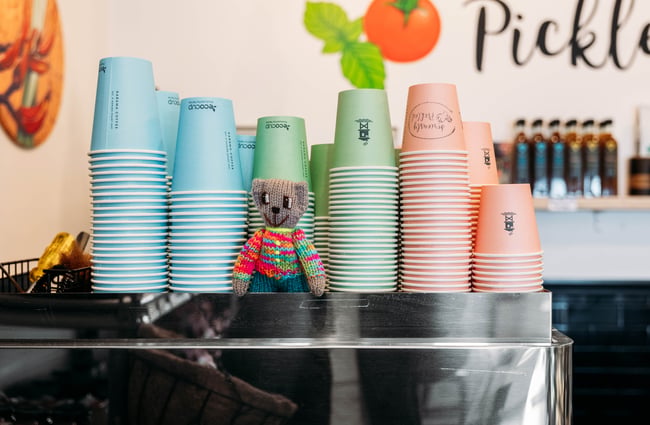The coffee machine at Seriously Pickled.
