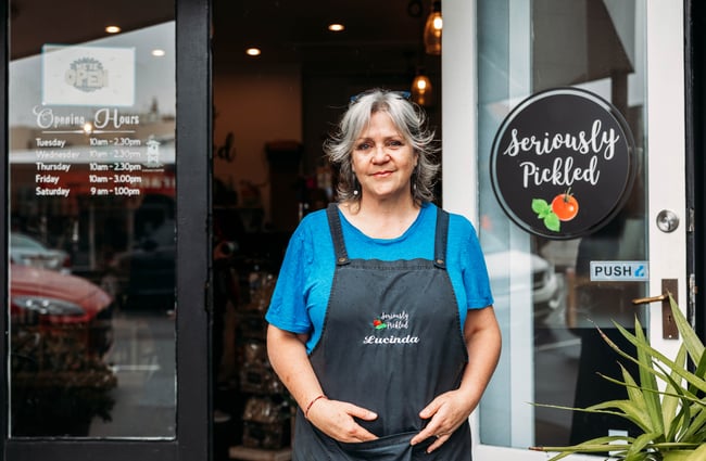 Lucinda the owner of Seriously Pickled.