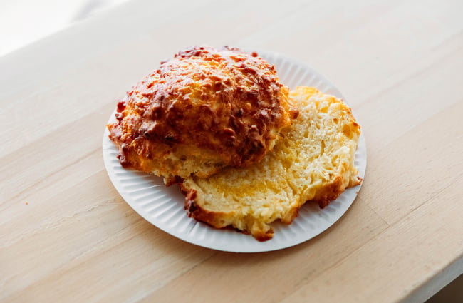 The famous cheese scone at Seriously Pickled.