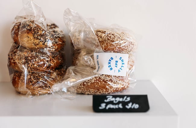 Bagels for sale at Shelly Bay Baker on Karori Road.