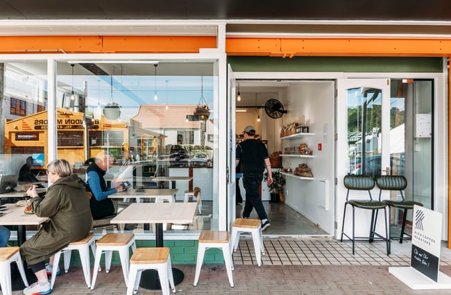 Front door at Shelly Bay Baker on Karori Road.