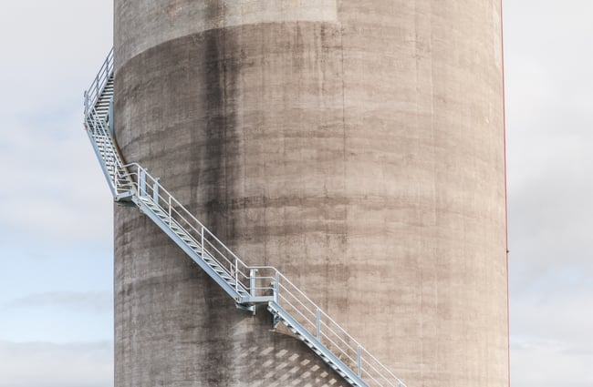 Concrete silos.
