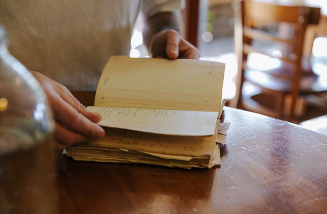 Sam's grandfathers recipe book.