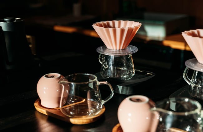 Pourover coffee equipment at Sketchbook Coffee.