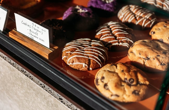 Cookies on display at Sketchbook Coffee.