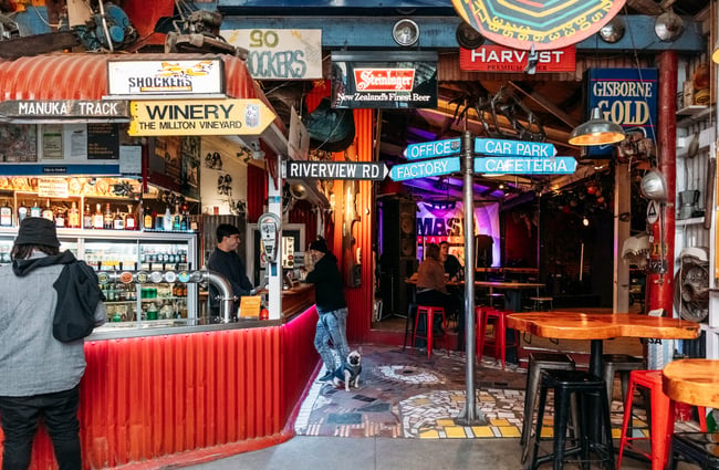 An interesting and very different looking bar interior.