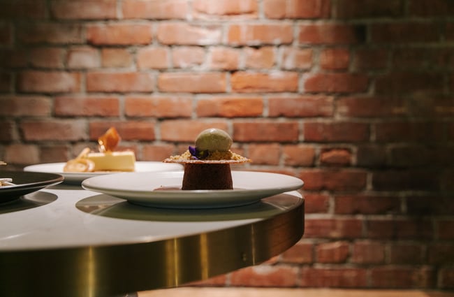 Desserts on a table.
