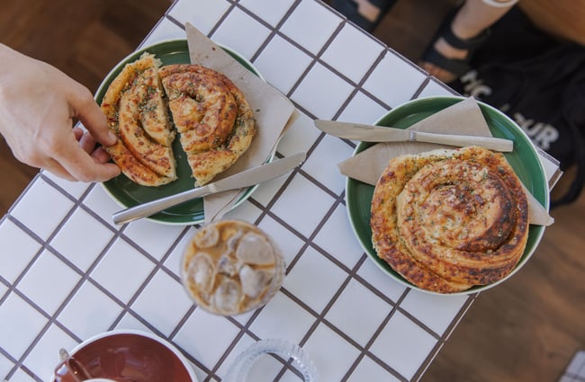Pastries and coffee at Soulful Coffee Diamond Harbour.
