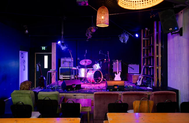 Live music set up at Space Academy.