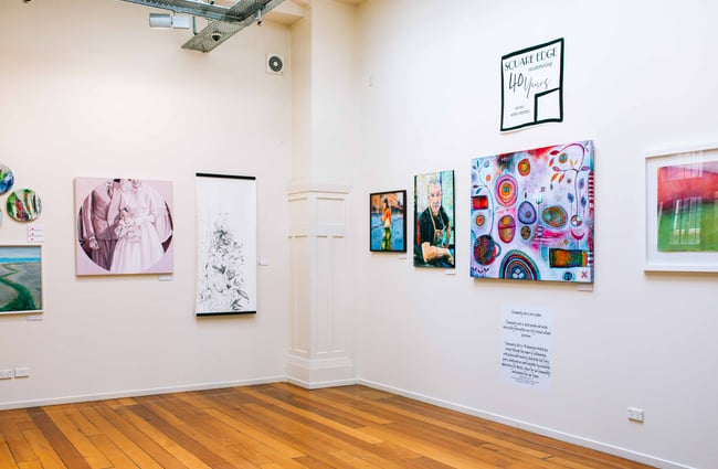 The corner where artworks are displayed.