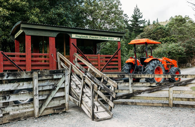 Tractor and trailer rides for kids at Staglands nature reserve