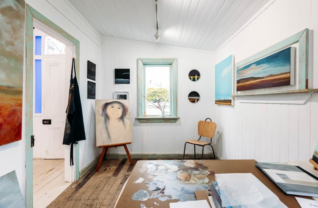 The inside of Stardust Gallery Naseby Central Otago.