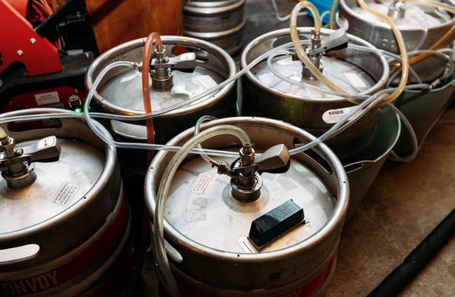 Beer brewing inside Station Brewing Alexandra Central Otago.
