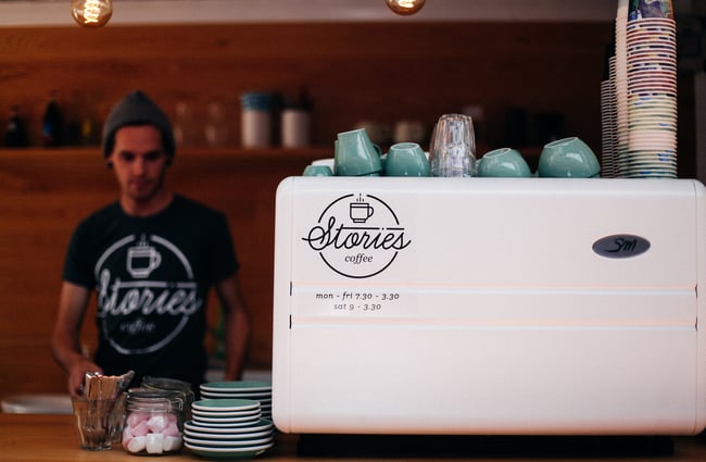 Close up of the coffee machine.