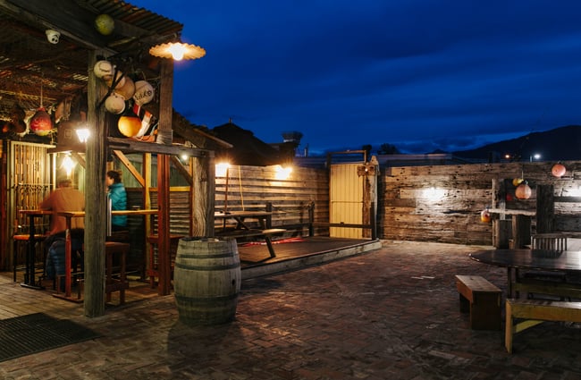 Outdoor seating area at Strawberry Tree.